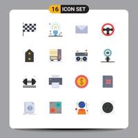 paquete de iconos de vector de stock de 16 signos y símbolos de línea para el juego de correo electrónico del ejército de medallas paquete editable divertido de elementos creativos de diseño de vectores