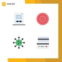 4 Creative Icons Modern Signs and Symbols of agreement biochemistry contract dart cell Editable Vector Design Elements