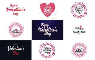 Valentine's word art design with a heart-shaped theme vector