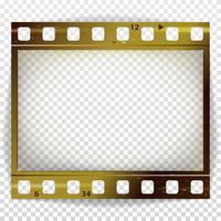 Film Strip Vector. Cinema Of Photo Frame Strip Blank Scratched Isolated On Transparent Background. vector