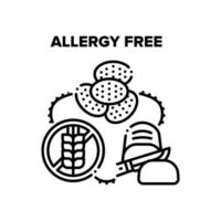 Allergy Free Healthy Food Vector Black Illustrations
