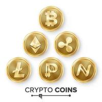 Digital Currency Counter Icon Set Vector