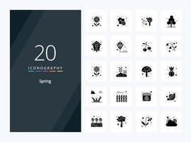 20 Spring Solid Glyph icon for presentation vector