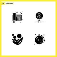 Set of 4 Modern UI Icons Symbols Signs for fax people telegram hiring search Editable Vector Design Elements