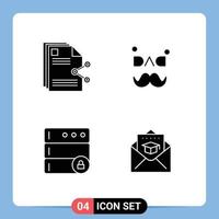 User Interface Solid Glyph Pack of modern Signs and Symbols of content database share father server Editable Vector Design Elements