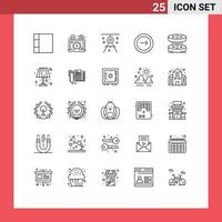 25 Creative Icons Modern Signs and Symbols of bacteria mobile compass interface application Editable Vector Design Elements