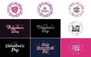 Happy Valentine's Day greeting card template with a romantic theme vector