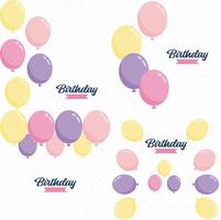 Birthday announcement poster. flyer. and greeting card in a flat style vector illustration