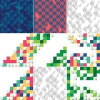 Abstract colorful square background pack of 9 vector