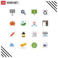 paquete de iconos de vector de stock de 16 signos y símbolos de línea para avatar halloween finanzas tienda de cara paquete editable de elementos de diseño de vector creativo