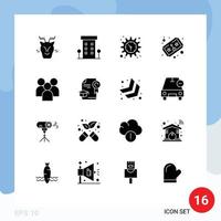 paquete de iconos de vector de stock de 16 signos y símbolos de línea para elementos de diseño de vector editables de reloj de juego de tienda de juego de empleado