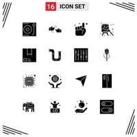 Set of 16 Modern UI Icons Symbols Signs for e paint hand arts easel Editable Vector Design Elements