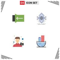 Set of 4 Modern UI Icons Symbols Signs for gesture image computing science photo Editable Vector Design Elements