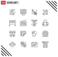 16 Thematic Vector Outlines and Editable Symbols of finish investment roller growth veena Editable Vector Design Elements