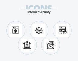 Internet Security Line Icon Pack 5 Icon Design. shield. safety. internet. protection. security vector