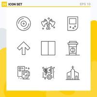 User Interface Pack of 9 Basic Outlines of drink layout console grid up Editable Vector Design Elements