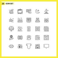 25 Creative Icons Modern Signs and Symbols of cinema star purse night time Editable Vector Design Elements