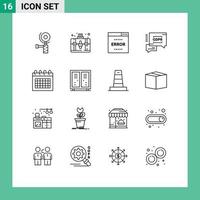16 Creative Icons Modern Signs and Symbols of schedule calendar media security chat gdpr Editable Vector Design Elements