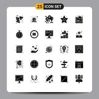 25 iconos creativos signos y símbolos modernos de ataque informático sirena estrella elementos de diseño vectorial editables favoritos vector