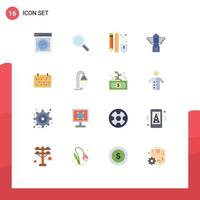 16 Flat Color concept for Websites Mobile and Apps canada light search street pencil Editable Pack of Creative Vector Design Elements