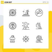 9 Creative Icons Modern Signs and Symbols of ice cold nonsmoking programming develop Editable Vector Design Elements