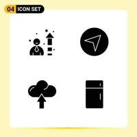 Pictogram Set of Simple Solid Glyphs of efficiency upload direction cloud fridge Editable Vector Design Elements