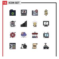 Set of 16 Modern UI Icons Symbols Signs for apartments creative location clipboard money Editable Creative Vector Design Elements