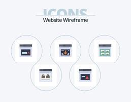 Website Wireframe Flat Icon Pack 5 Icon Design. web. internet. website. search. web vector