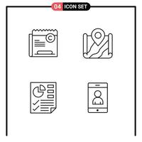 Pictogram Set of 4 Simple Filledline Flat Colors of copy destination right pin document Editable Vector Design Elements