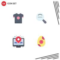 Pictogram Set of 4 Simple Flat Icons of t shirt place holder spring dote easter Editable Vector Design Elements