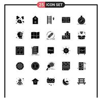 Universal Icon Symbols Group of 25 Modern Solid Glyphs of dollar compass ladder browse court Editable Vector Design Elements