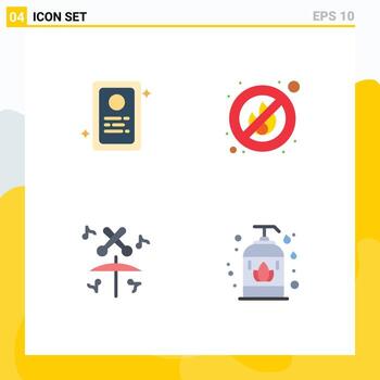 Set of 4 Vector Flat Icons on Grid for assignment liquid fire drum soap Editable Vector Design Elements