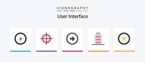 User Interface Flat 5 Icon Pack Including . interface. user. favorite. interface. Creative Icons Design vector