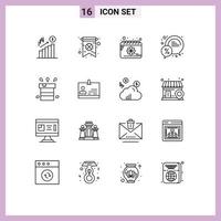 16 iconos creativos signos y símbolos modernos de fecha de venta en seco por ciento elementos de diseño vectorial editables de chat vector