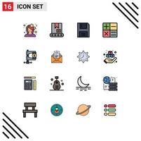 Set of 16 Modern UI Icons Symbols Signs for income business devices math products Editable Creative Vector Design Elements