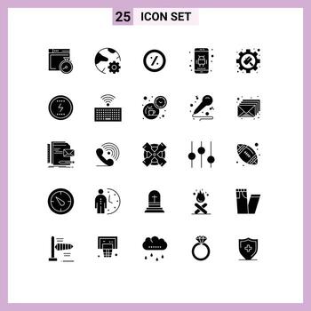 25 Solid Glyph concept for Websites Mobile and Apps hammer phone online app android Editable Vector Design Elements