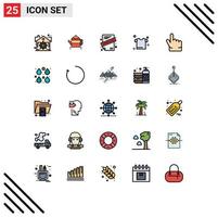 paquete de iconos de vector de stock de 25 signos de línea y símbolos para elementos de diseño de vector editables de camisa de dedo índice aprobado a mano