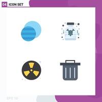 4 Thematic Vector Flat Icons and Editable Symbols of eclipse fighter sun poison fireman Editable Vector Design Elements