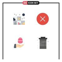 4 User Interface Flat Icon Pack of modern Signs and Symbols of home easter error multimedia coke Editable Vector Design Elements