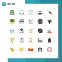 25 Creative Icons Modern Signs and Symbols of driver pc research tv monitor Editable Vector Design Elements