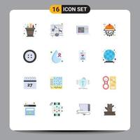 paquete de iconos de vectores de stock de 16 signos y símbolos de línea para el ingeniero de proyecto automatización nocturna paquete editable de sonido de elementos creativos de diseño de vectores