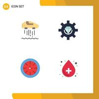 4 Flat Icon concept for Websites Mobile and Apps hovercar watch technolody development clock Editable Vector Design Elements