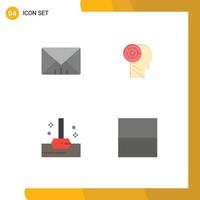 User Interface Pack of 4 Basic Flat Icons of interface bathroom head target layout Editable Vector Design Elements