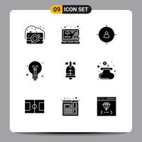 paquete de iconos de vector de stock de 9 signos y símbolos de línea para elementos de diseño de vector editables objetivo de idea de error de educación de bola