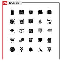 Stock Vector Icon Pack of 25 Line Signs and Symbols for hardware devices socket computers van Editable Vector Design Elements