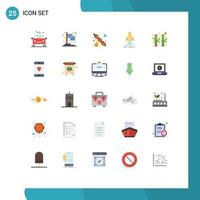Group of 25 Modern Flat Colors Set for china mission picnic shuttle startup Editable Vector Design Elements