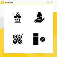 paquete de iconos de vector de stock de 4 signos y símbolos de línea para elementos de diseño de vector editable de celda de tienda de bolsa de color pastel