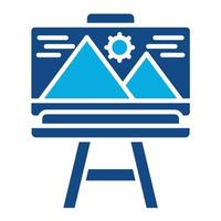 Canvas And Easel Glyph Two Color Icon vector