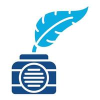 Feather And Ink Glyph Two Color Icon vector