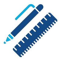 Pen And Ruler Glyph Two Color Icon vector